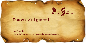 Medve Zsigmond névjegykártya