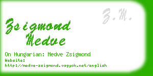 zsigmond medve business card